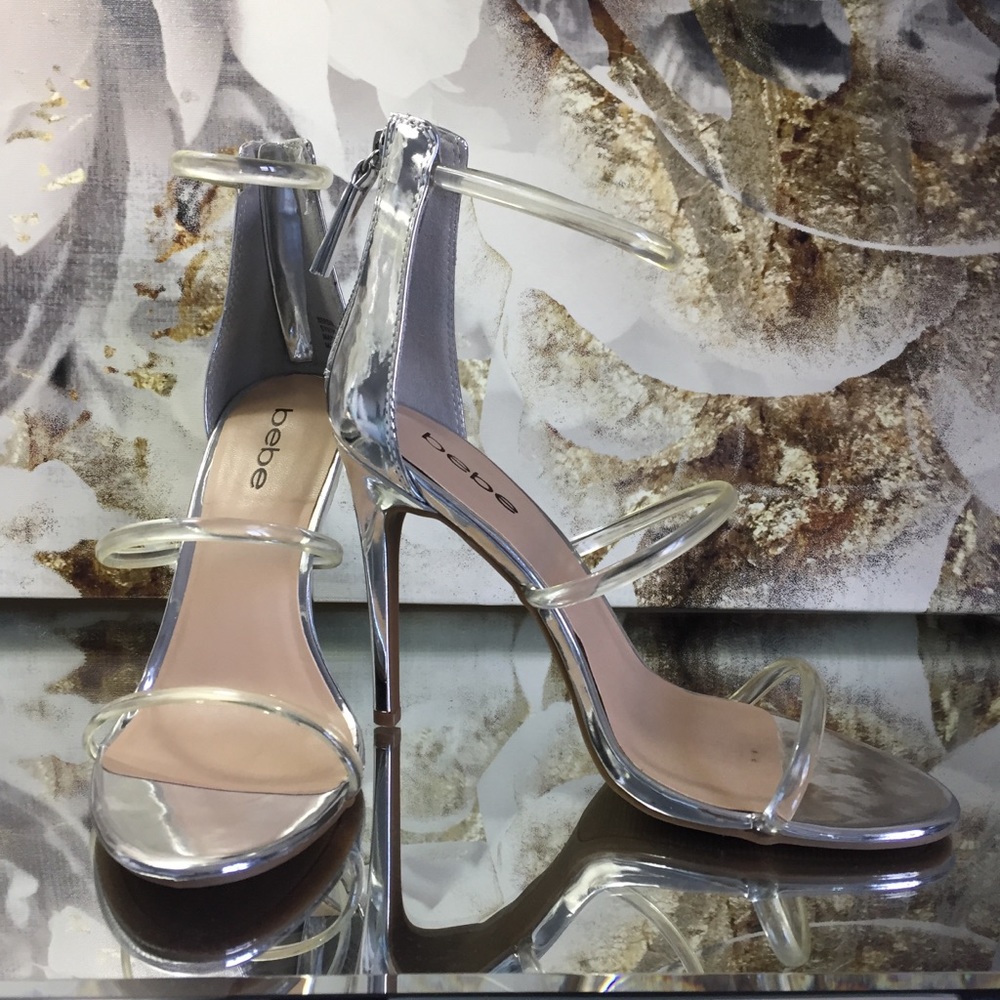 BEBE Berdine Sandals - Silver (8 US) - NEW
